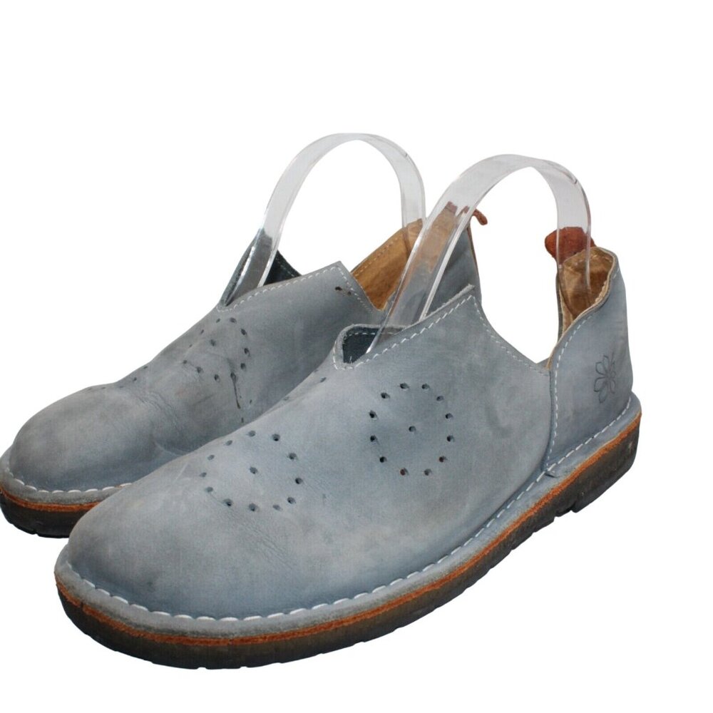 Turkish Size EU 41 US 10.5 Blue Suede Leather Handmade Loafer Slip On Shoes - Picture 7 of 12